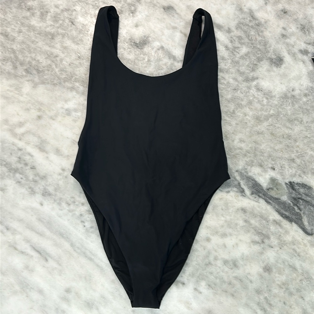 Aerie black one piece black bathing suit size large